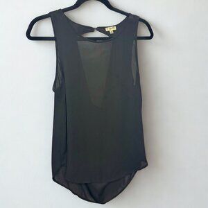 Lush Black Sheer Tank Top